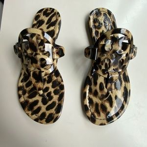 Tory Burch Miller Animal Print Leather Sandals